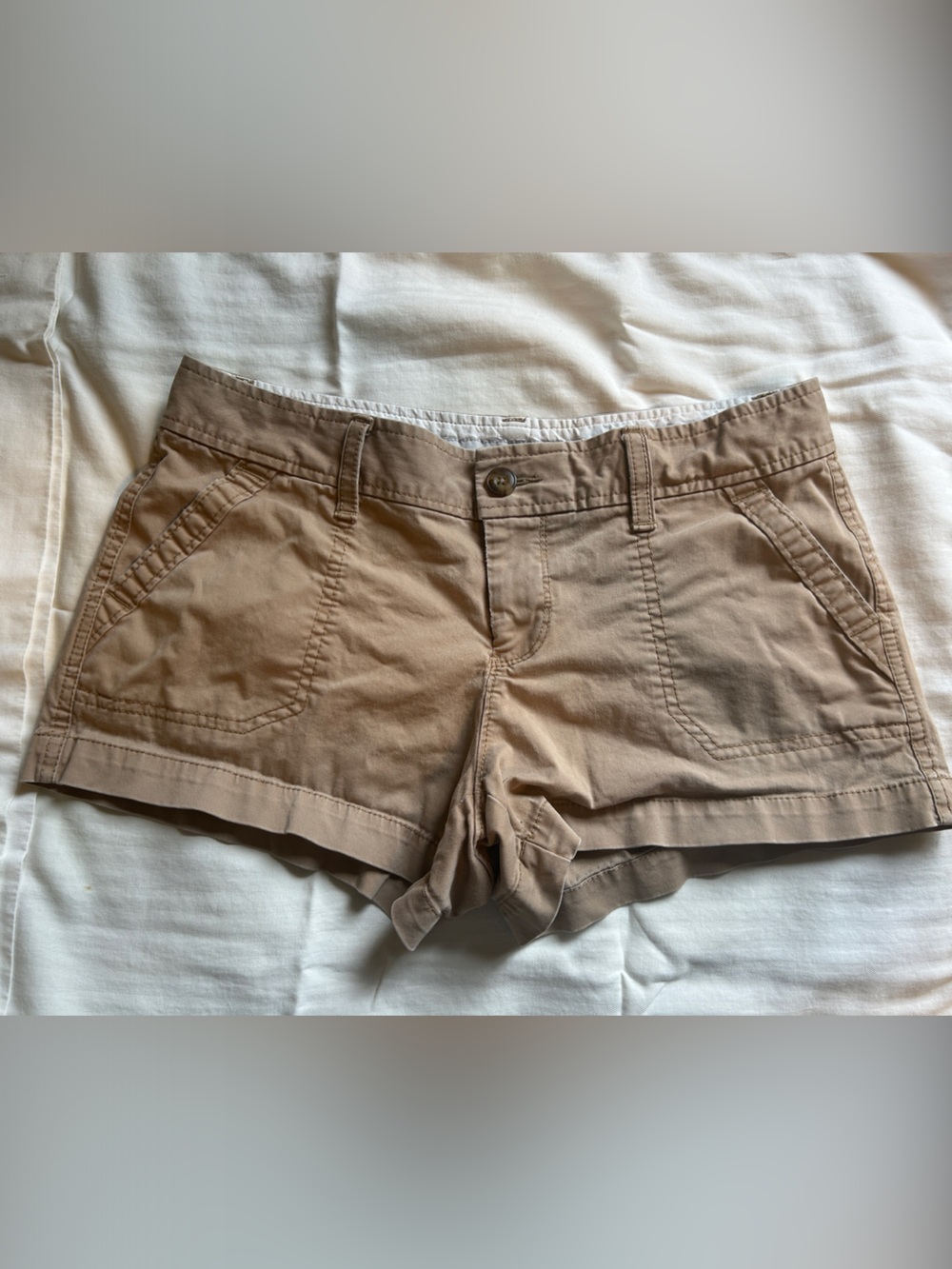 Old Navy Tan Cotton Blend Low-Rise Shorts